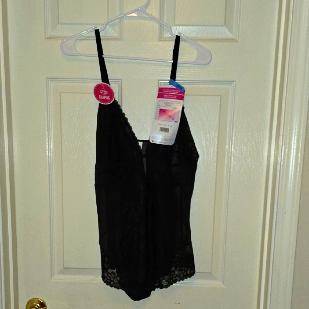 NWT Womens Maidenform Lace Bodysuit Firm Shape Snap Crotch Size XXXL